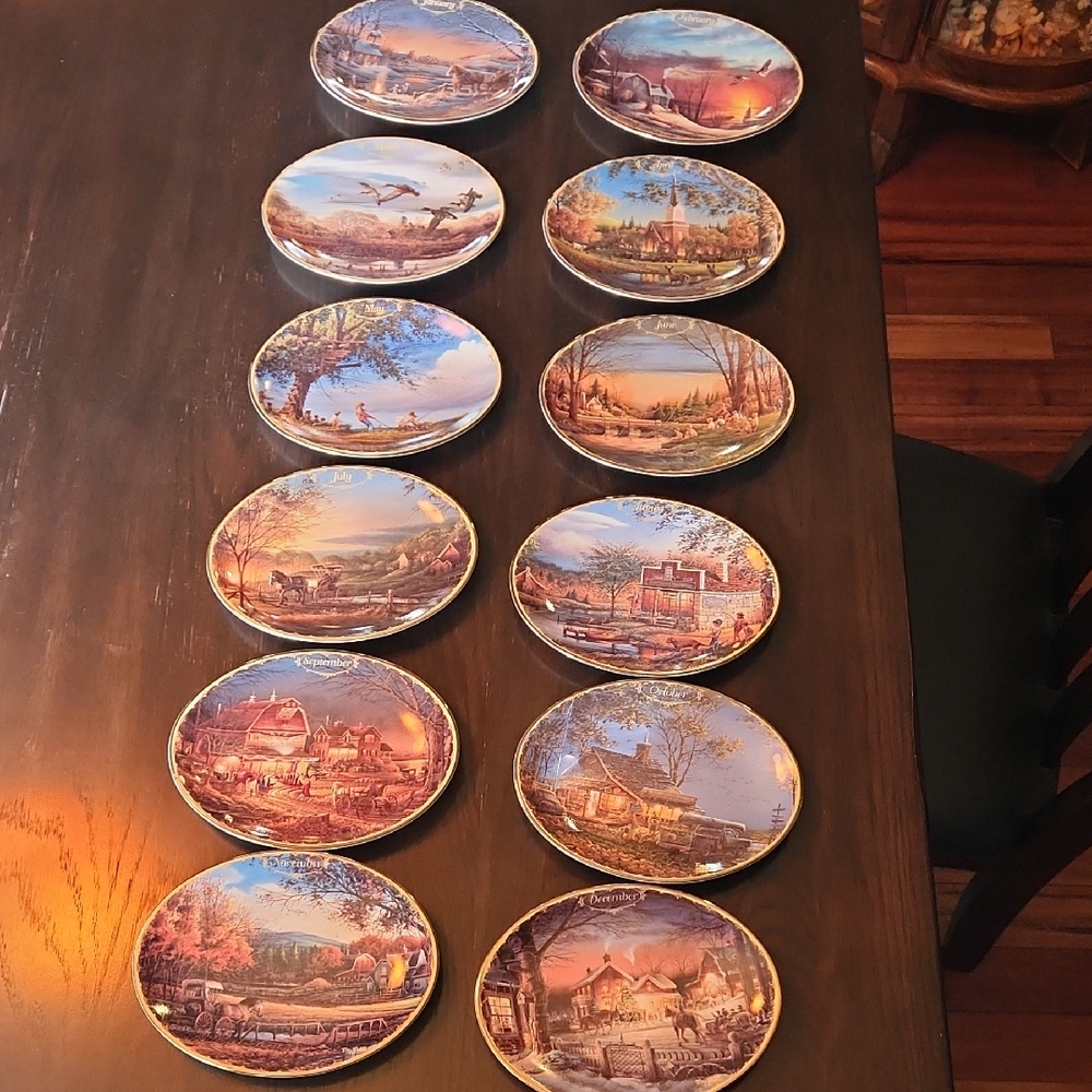 Terry Redlin Bradshaw Exchange,  Hadley Collection,  Seasons To Remember Plates